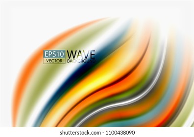 Olas de color arcoiris, fondo abstracto vectorial borroso. Ilustración artística vectorial para presentación, fondo de pantalla de aplicación, cartel o afiche