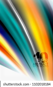 Olas de color arcoiris, fondo abstracto vectorial borroso. Ilustración artística vectorial para presentación, fondo de pantalla de aplicación, cartel o afiche
