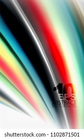 Olas de color arcoiris, fondo abstracto vectorial borroso. Ilustración artística vectorial para presentación, fondo de pantalla de aplicación, cartel o afiche