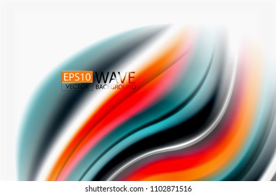 Rainbow color waves, vector blurred abstract background. Vector artistic illustration for presentation, app wallpaper, banner or poster