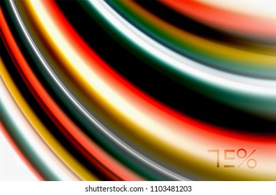 Olas de color arcoiris, fondo abstracto vectorial borroso. Ilustración artística vectorial para presentación, fondo de pantalla de aplicación, cartel o afiche