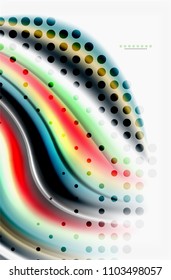 Olas de color arcoiris, fondo abstracto vectorial borroso. Ilustración artística vectorial para presentación, fondo de pantalla de aplicación, cartel o afiche