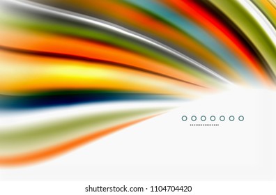 Olas de color arcoiris, fondo abstracto vectorial borroso. Ilustración artística vectorial para presentación, fondo de pantalla de aplicación, cartel o afiche