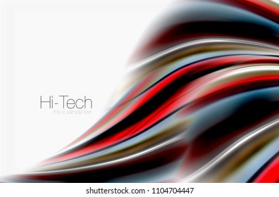 Olas de color arcoiris, fondo abstracto vectorial borroso. Ilustración artística vectorial para presentación, fondo de pantalla de aplicación, cartel o afiche