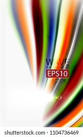 Rainbow color waves, vector blurred abstract background. Vector artistic illustration for presentation, app wallpaper, banner or poster