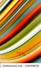 Olas de color arcoiris, fondo abstracto vectorial borroso. Ilustración artística vectorial para presentación, fondo de pantalla de aplicación, cartel o afiche