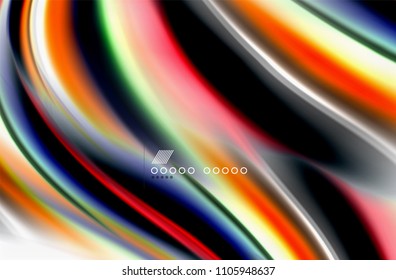 Olas de color arcoiris, fondo abstracto vectorial borroso. Ilustración artística vectorial para presentación, fondo de pantalla de aplicación, cartel o afiche