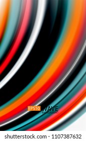 Rainbow color waves, vector blurred abstract background. Vector artistic illustration for presentation, app wallpaper, banner or poster