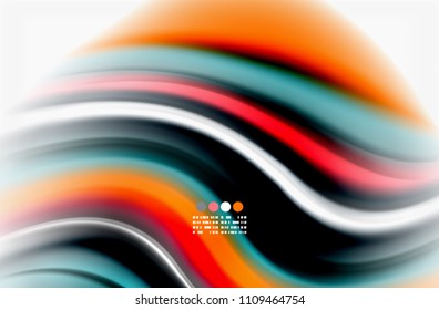 Olas de color arcoiris, fondo abstracto vectorial borroso. Ilustración artística vectorial para presentación, fondo de pantalla de aplicación, cartel o afiche