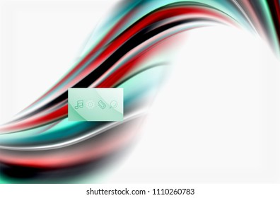 Olas de color arcoiris, fondo abstracto vectorial borroso. Ilustración artística vectorial para presentación, fondo de pantalla de aplicación, cartel o afiche