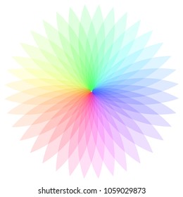 Rainbow color wheel. Colorful illustration guide. Isolated