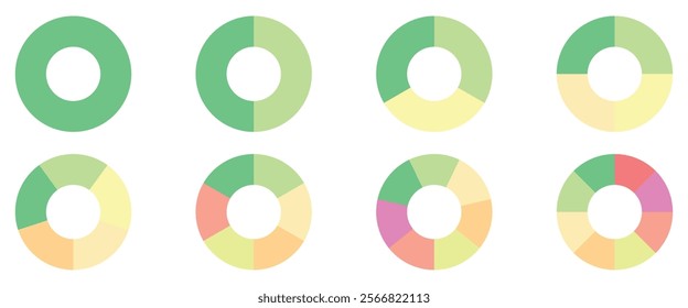 Rainbow color wheel. Pie chart colour palette spectrum. RGB and CMYK color guide.