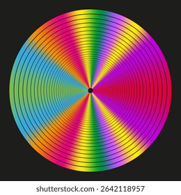 Rainbow color wheel. Spectrum gradient circle. Vector color palette. Bright vibrant design.