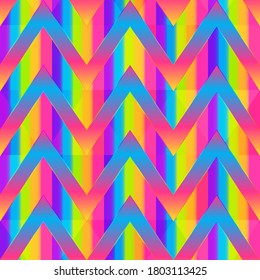 Rainbow color zigzag seamless pattern.