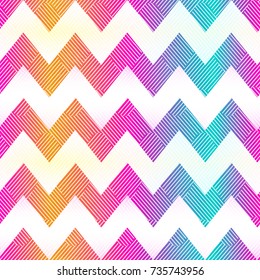Rainbow color zigzag seamless pattern
