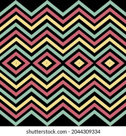 Rainbow color zigzag triangle seamless pattern used for decoration
