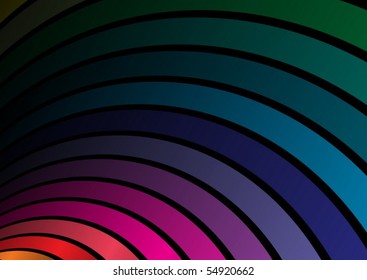 Rainbow colored abstract arcs