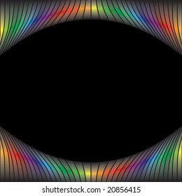 A rainbow colored abstract design border.  This vector is fully customizable.