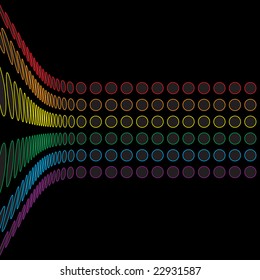 A rainbow colored abstract design template.  This vector is fully customizable.
