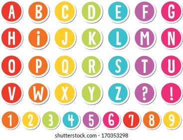 Rainbow colored Alphabet Stickers