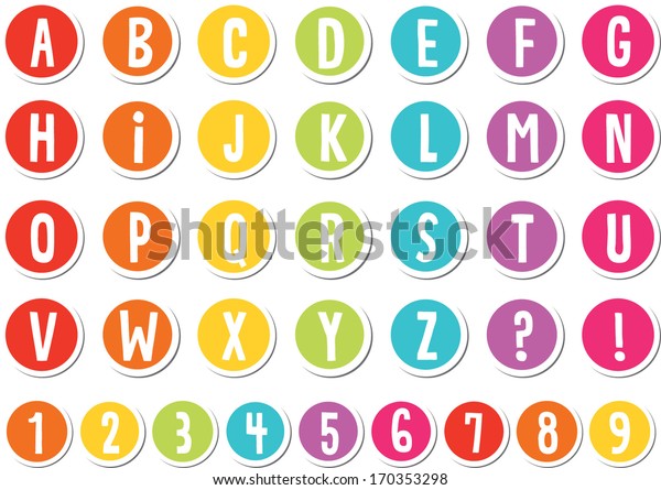 Rainbow Colored Alphabet Stickers Stock Vector (Royalty Free) 170353298 ...