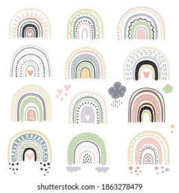 Rainbow colored. Baby illustration. Vector