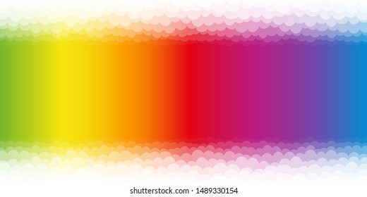 Rainbow colored background, funny colorful bubble bath pattern. Spectral colors, landscape format, vector illustration.
