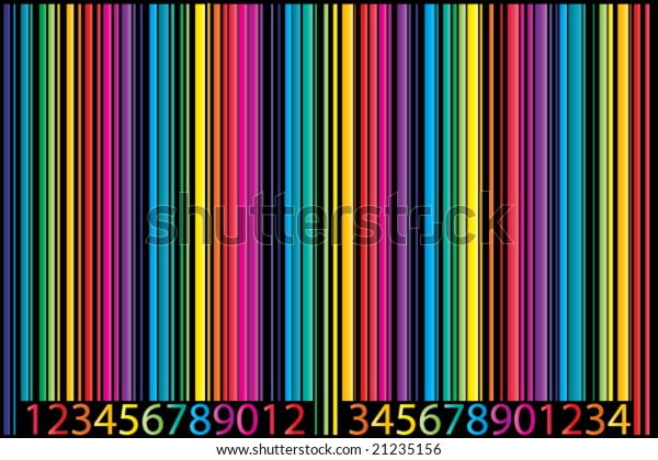 Rainbow Colored Barcode Vector On Black Stock Vector (Royalty Free ...