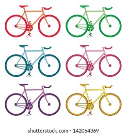 Rainbow colored bicycles for your design
