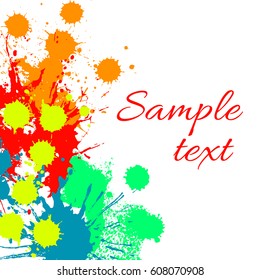 Rainbow colored blot background with place for your text,vector illustration