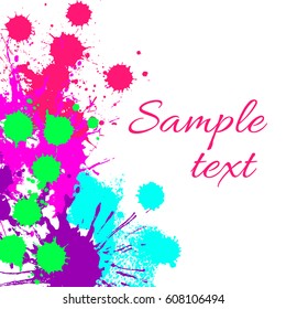 Rainbow colored blot background with place for your text,vector illustration
