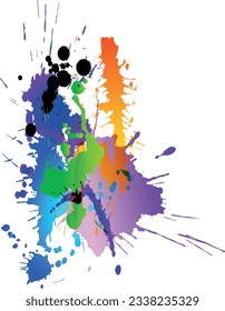 Rainbow colored blot isolated on white background, vector illustration