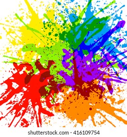 Rainbow colored blot isolated on white background, vector illustration