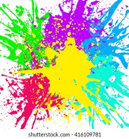Rainbow colored blot isolated on white background, vector illustration