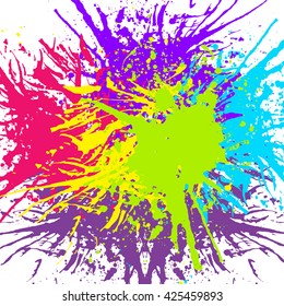 Rainbow colored blot isolated on white background, vector illustration