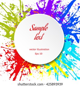 Rainbow colored blot isolated on white background, vector illustration