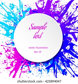 Rainbow colored blot isolated on white background, vector illustration