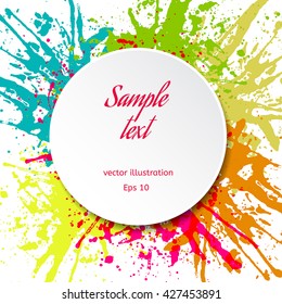 Rainbow colored blot isolated on white background, vector illustration
