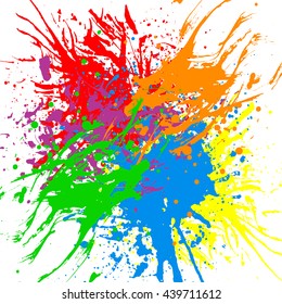 Rainbow colored blot isolated on white background, vector illustration