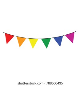 Rainbow colored bunting