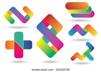 rainbow colored business logos, abstract design