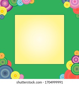 Rainbow and colored circle frame