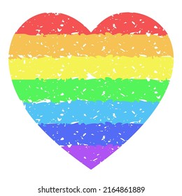 Rainbow colored circle hand painted with pastel crayons. Graphic element for documents, templates, posters. Vector illustration