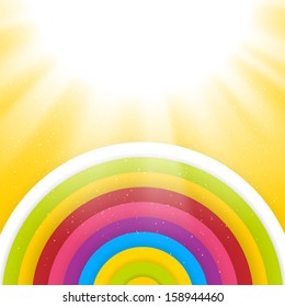 Rainbow Colored Circles. Shiny Vector Background. Abstract Background
