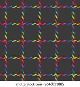 Linhas Tracejadas Coloridas Arco-Íris Formando Um Padrão Jogado Em Cinza Escuro