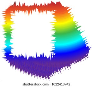 rainbow colored design for a frame for text