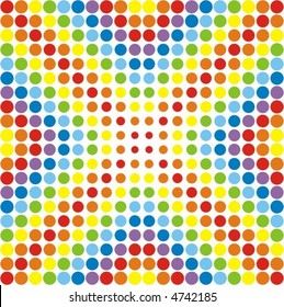 rainbow colored dots design