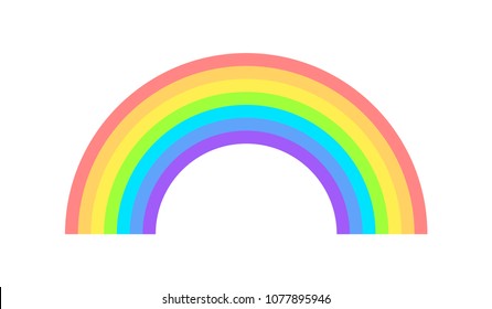Rainbow. Colored flat icon on white background. Vector illustration.