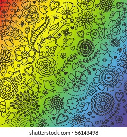 Fondo floral de color arcoiris