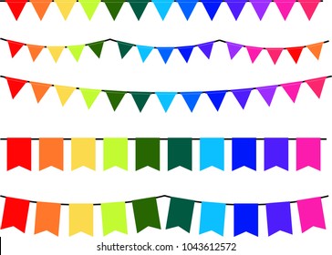 Rainbow colored garland set